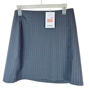 NWT‎ Monki Women's Size 8 Gray and White Striped Casual Mini Skirt